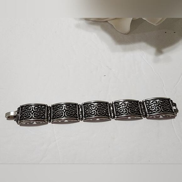 Brighton scrolled vintage retired lace filigree bracelet - Picture 9 of 9